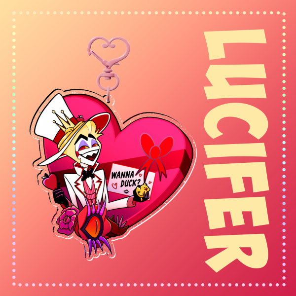 Valentine’s Lucifer || Hazbin Hotel Glitter Keychain
