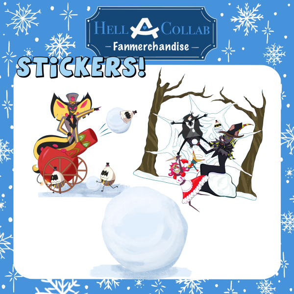 Hazbin Hotel Snowball Fight Collab Final Sale || Zestial || Sir Pentious || Niffty Stickers