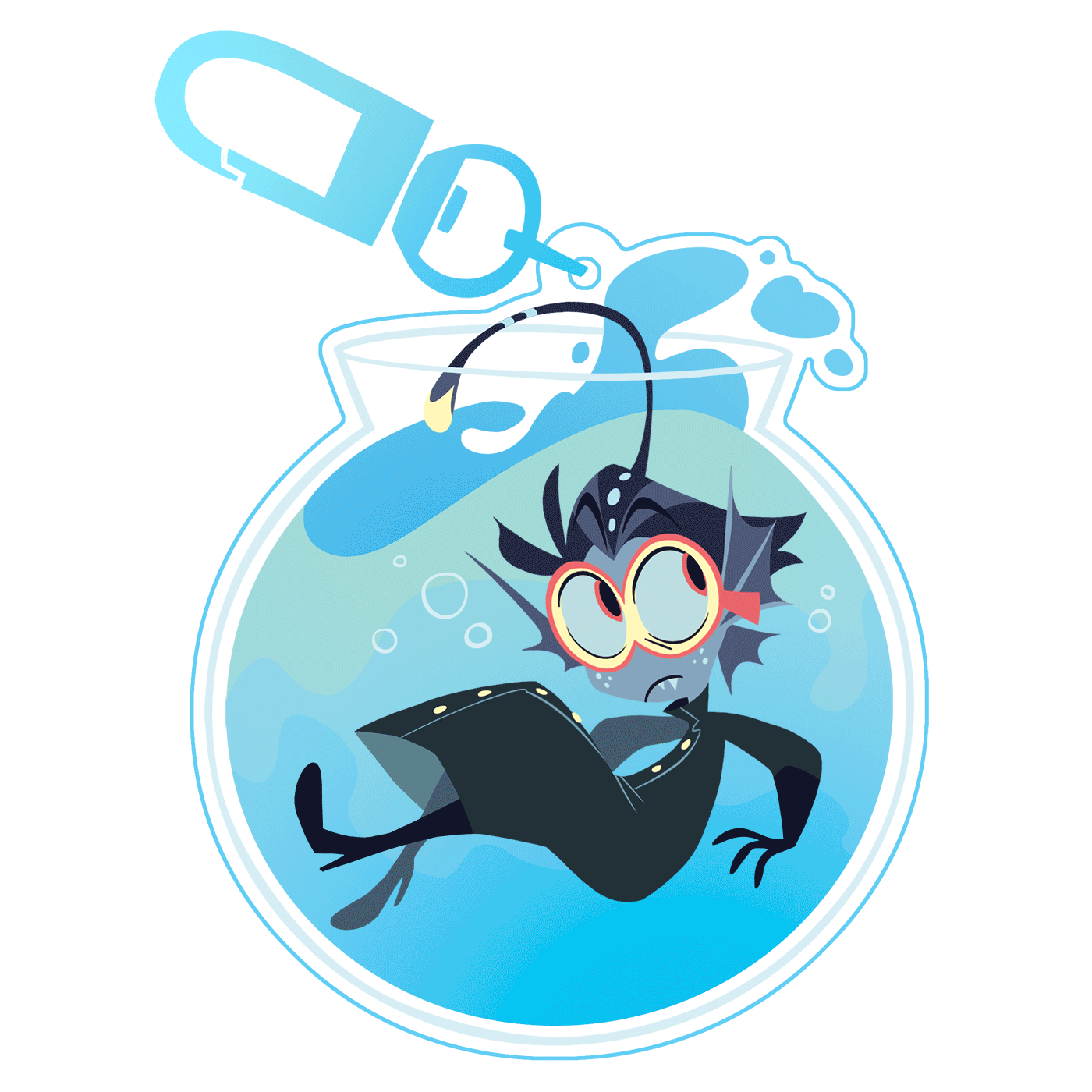 Baxter fish bowl keychain