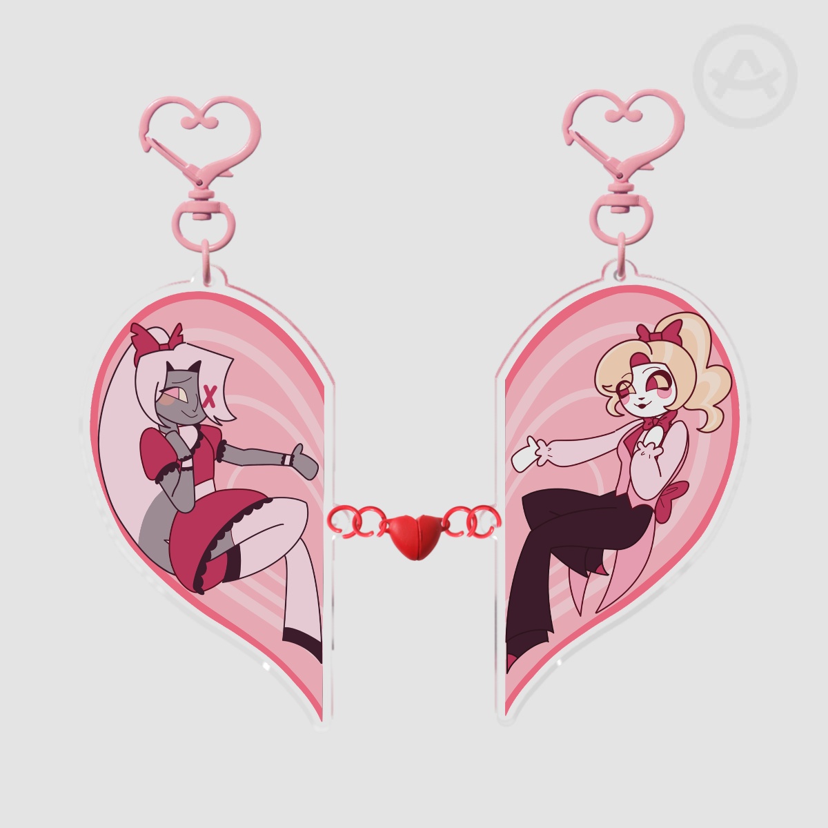 Chaggie Valentines Day Magnet Keychain