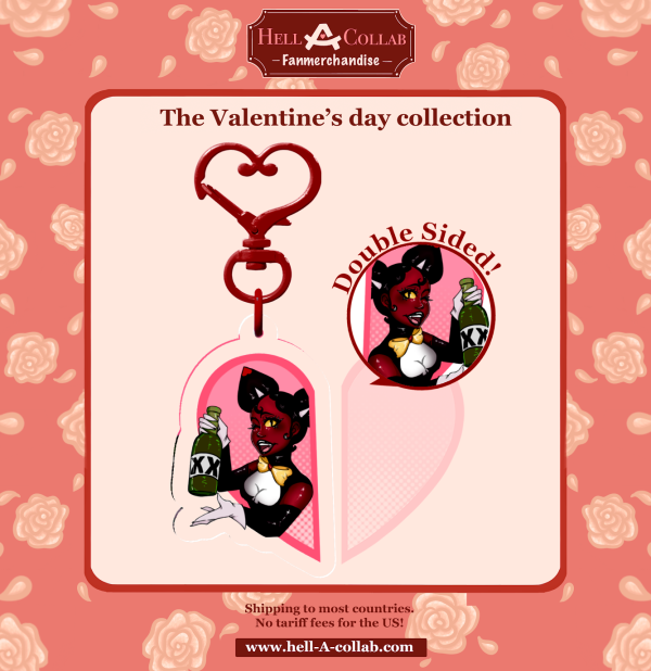 Hazbin Hotel Love in a Bottle Dance heart keychain