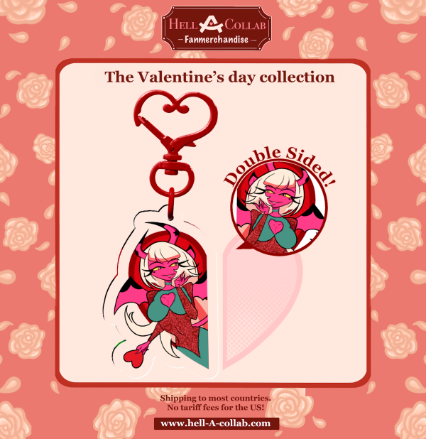 Hazbin Hotel Valentinesday - Date Night Collaboration Verosika Demon Form Helluva Boss Clear Acrylic Keychains Clear Acrylic Keychains