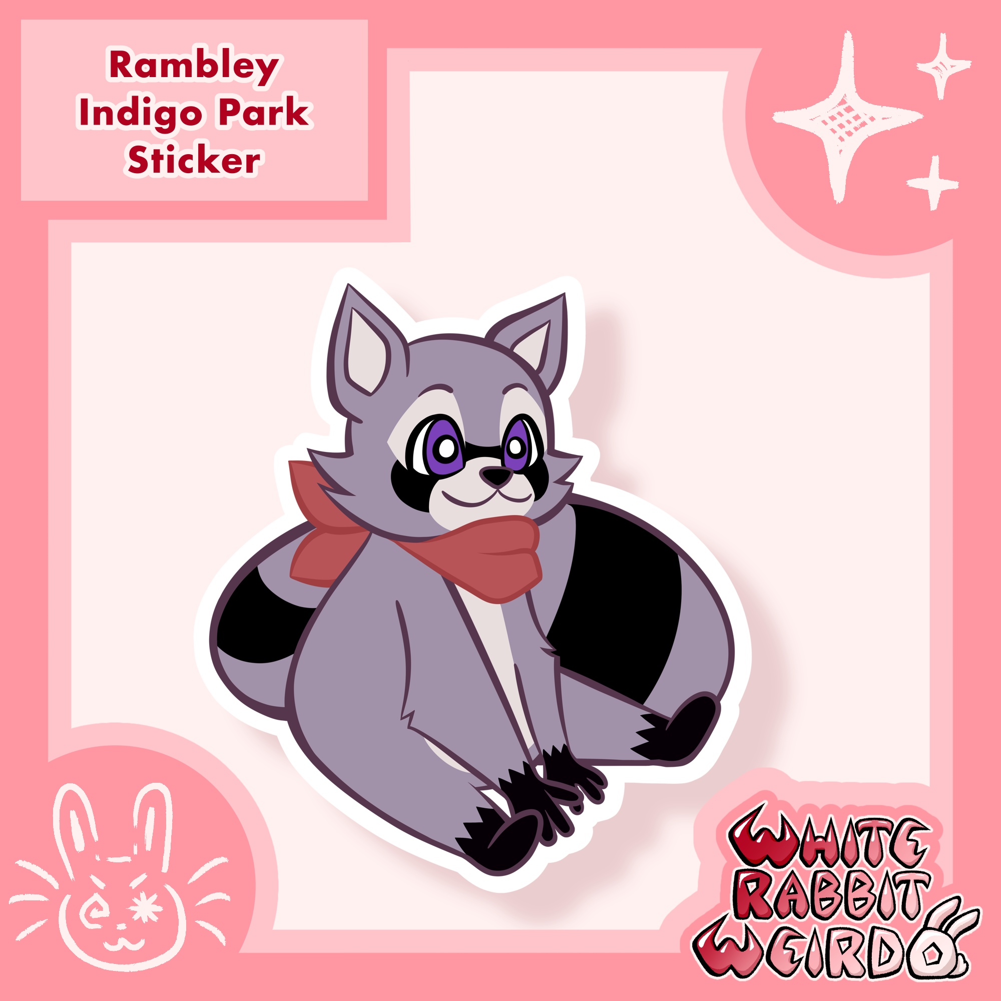 Rambley the Raccoon - Indigo Park Sticker