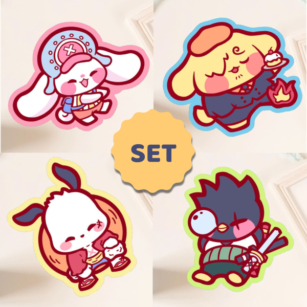Matte Sticker Set - One Piece Anime x Sanrio