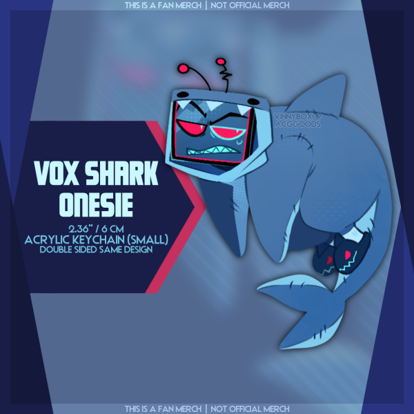 Vox Shark Onesie Keychain (Hazbin Hotel)