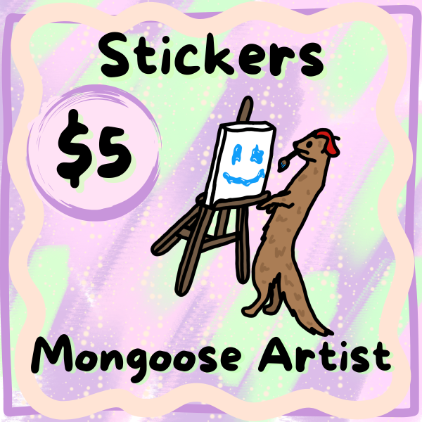 Mongoose artist die cut sticker