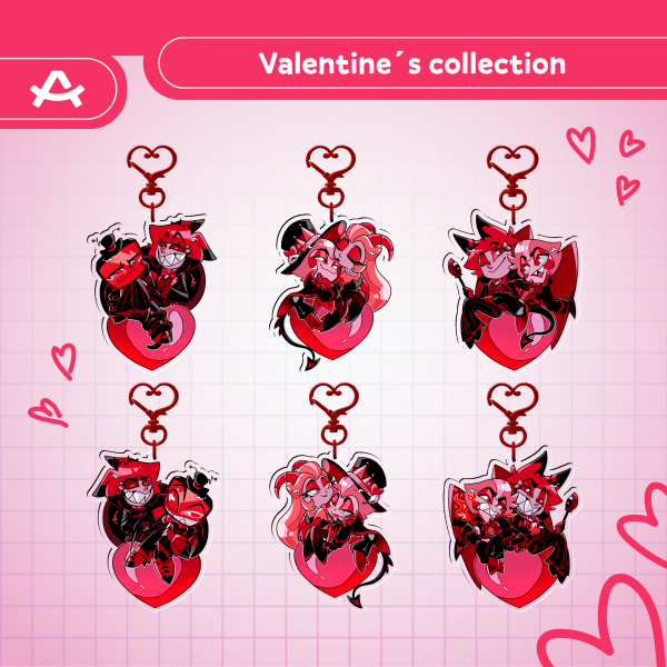 Valentine´s Collection (Red Palette) - Hazbin Hotel Acrylic Keychains