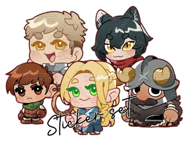 DunMeshi Crew Clear Stickers