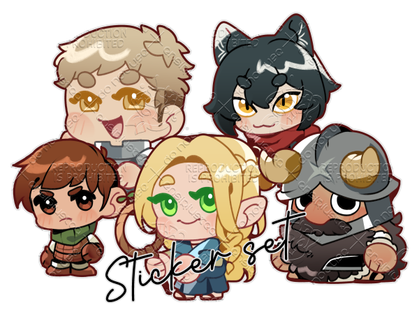 DunMeshi Crew Clear Stickers