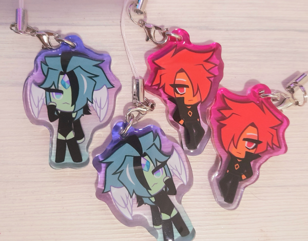 Emo Windy+Flamey phone charms