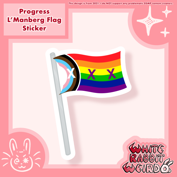 L’Manberg Rainbow Progress Pride Flag - DSMP Sticker