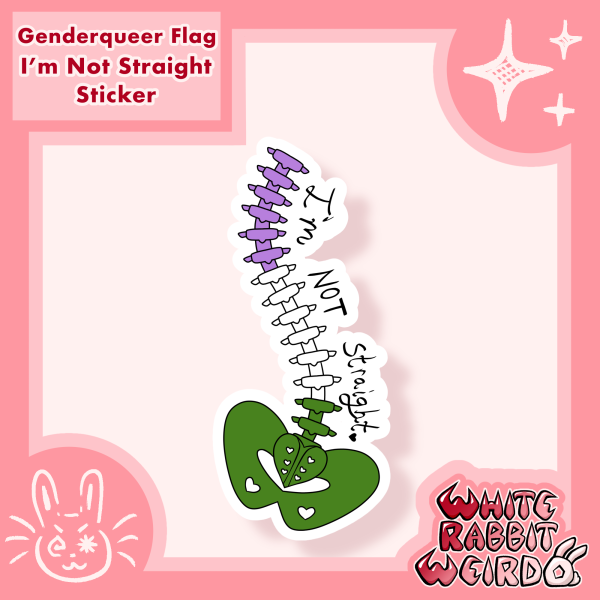 I’m Not Straight - Genderqueer Flag Scoliosis Sticker