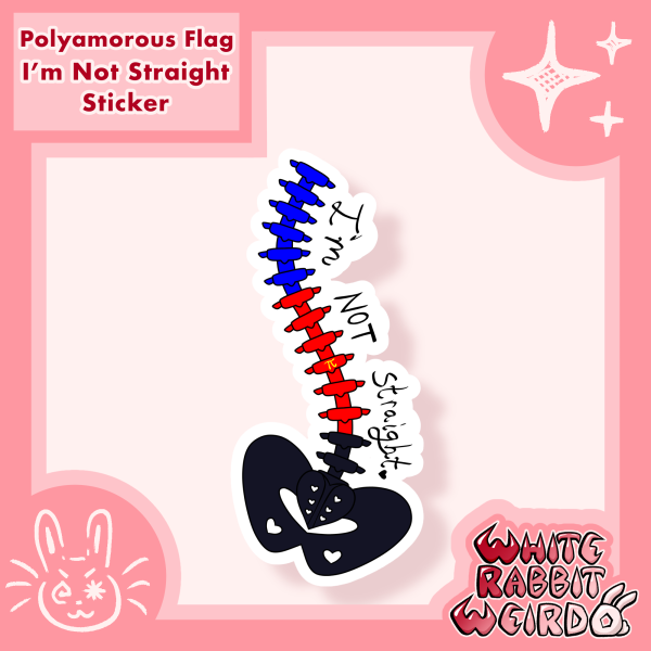 I’m Not Straight - Polyamorous Flag Scoliosis Sticker