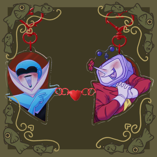 QueenTenna Magnetic Heart Keychains