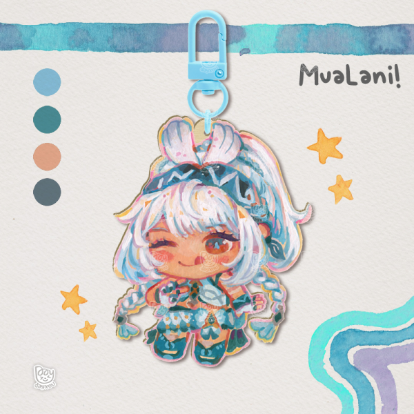 Wood Keychain Genshin Impact #3 Mualani (Full Bleed)