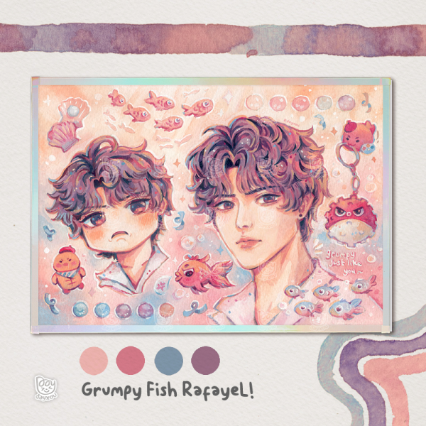 Grumpy Fish Rafayel A5 Art Boards with Rainbow-Edged - 5.8" x8.3"(148x210mm)