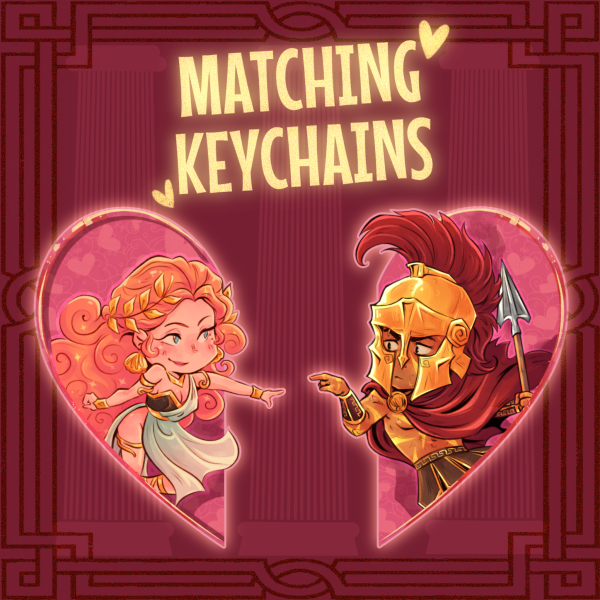 Ares & Aphrodite Acrylic Magnet Keychains