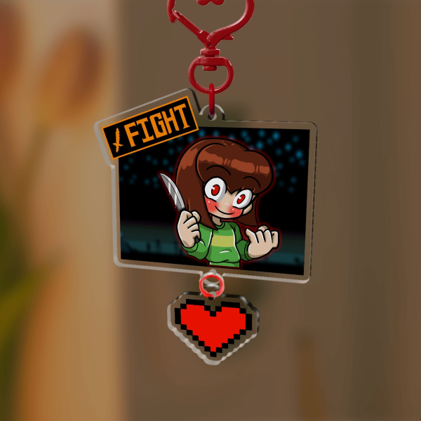 Chara Undertale Connection Acrylic Keychain