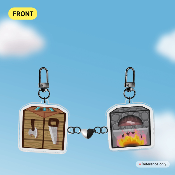 Minecraft l Crafting Table and Furnace Magnet Keychain