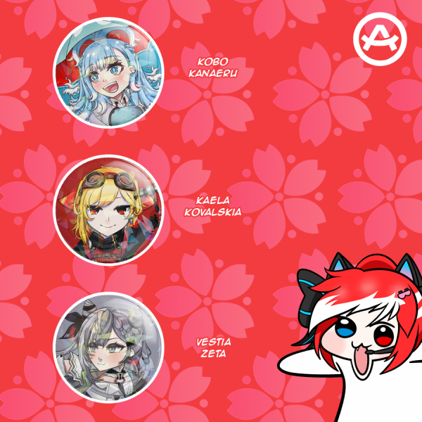 Hololive ID - Holoh3ro Badge Pack