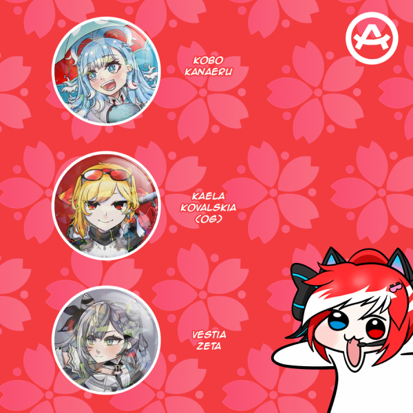 Hololive ID - Holoh3ro Badge Pack (Alt)