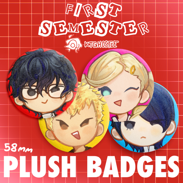 [4 Bundle] First Semester Persona 5 Plush Badges