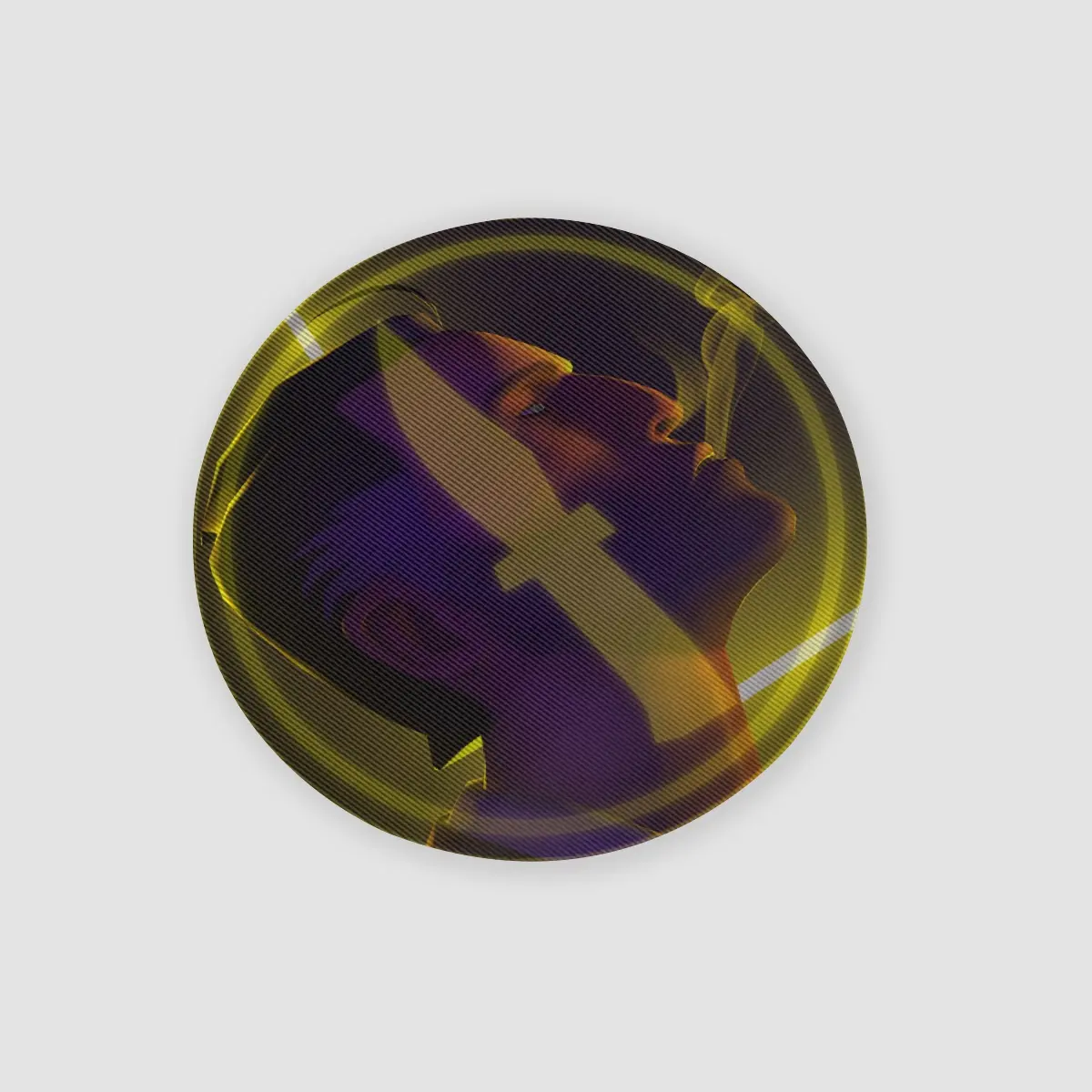 Spy Smoking in Neon Lenticular Badge