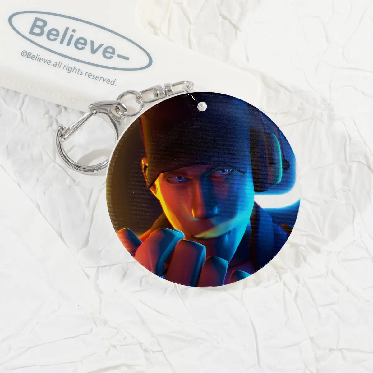Scout Smoking in Neon Lenticular Keychain