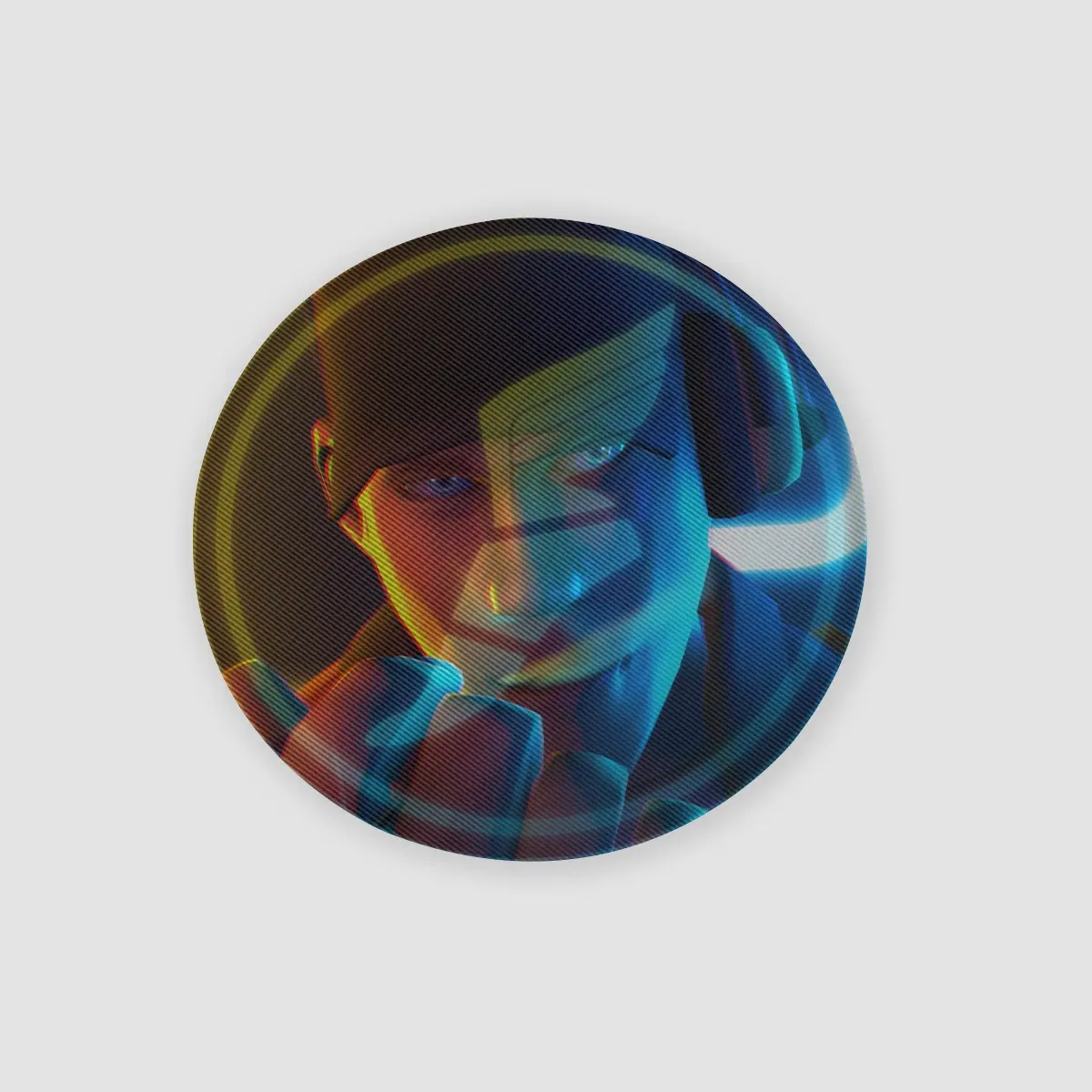 Scout Smoking in Neon Lenticular Badge