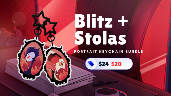 Stolas & Blitz Elegant Portrait Keychain set