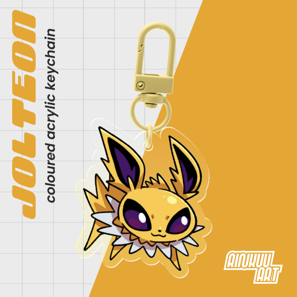 Chonky Jolteon - Colored Edge Keychains