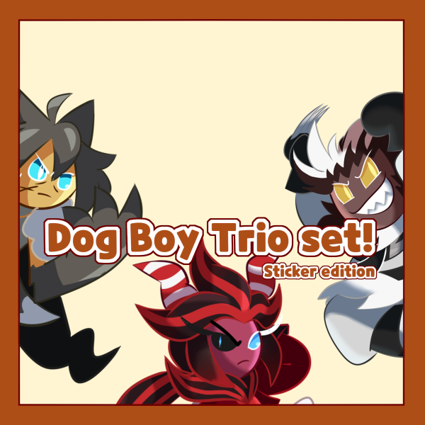 Dog Boy Trio Stickers