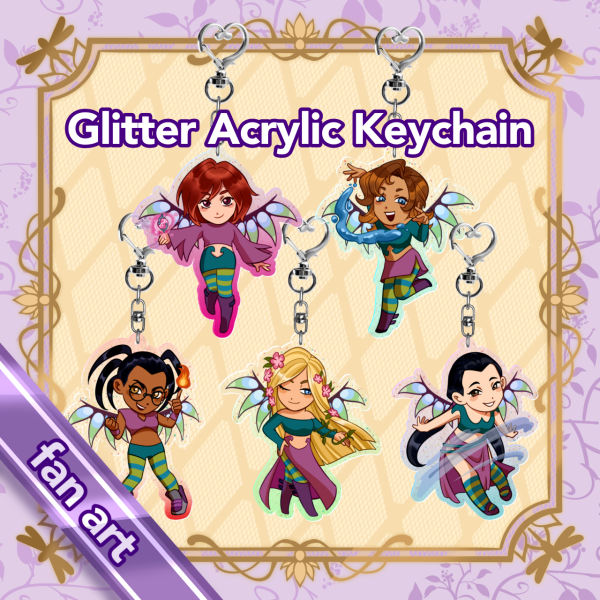 W.I.T.C.H keychains set
