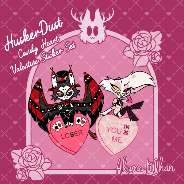 Chibi HuskerDust Valentine Candy Heart Sticker Set
