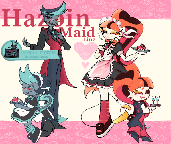 HAZBIN MAID LINE!! (Big acrylics+ stickers) 