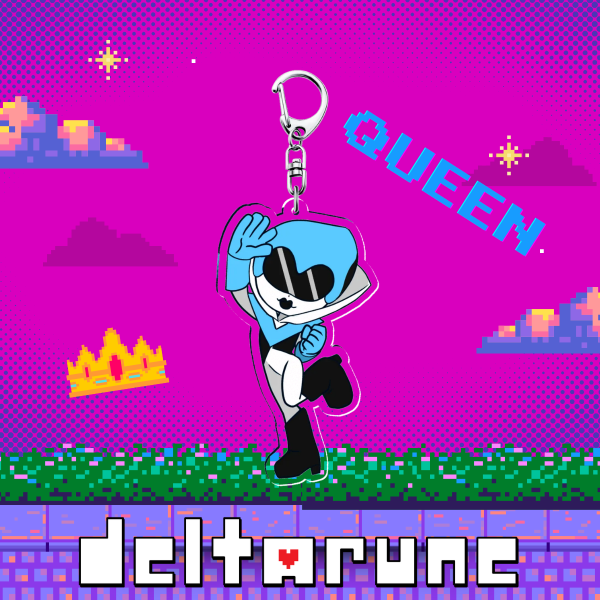 Queen Deltarune Clear Acrylic Keychains