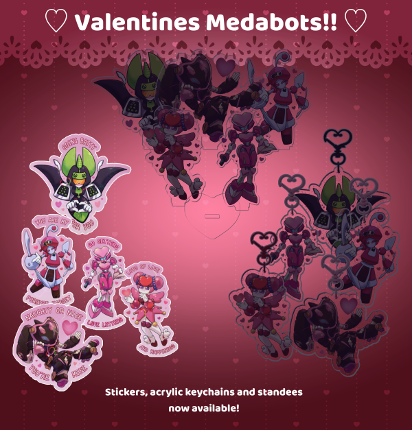Valentines Medabots Sticker Set