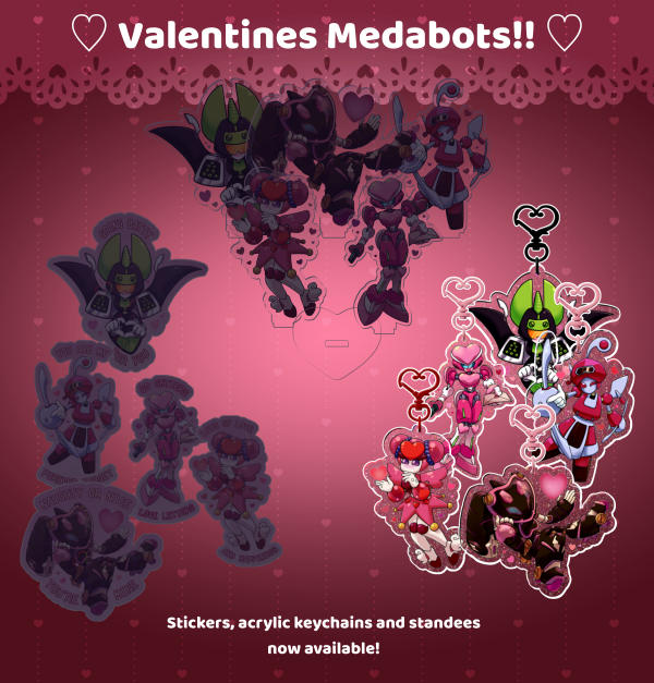 Valentines Medabots Keychain Set