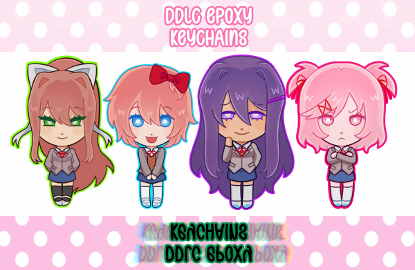 Doki Doki Literature Club Epoxy Keychain Set