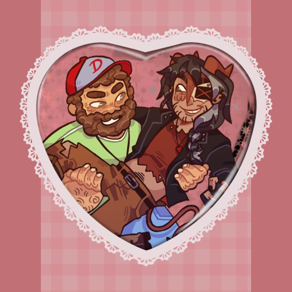 Darryl and Glenn Heart Shape Holographic Badge