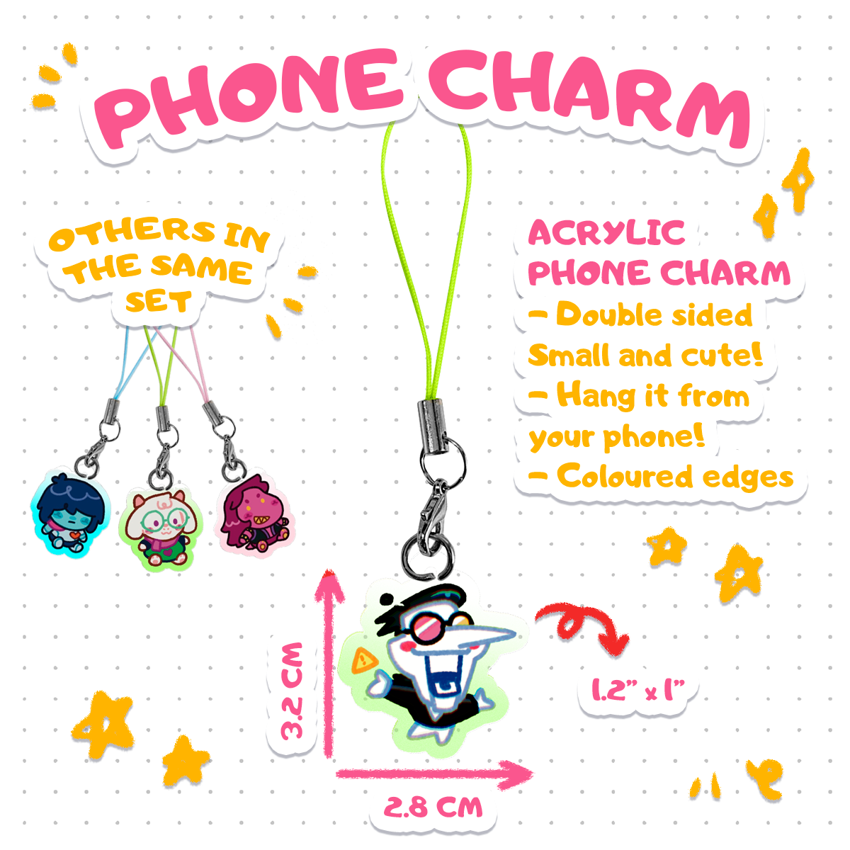 Spamton Chibi - Acrylic Phone Charm [Deltarune]