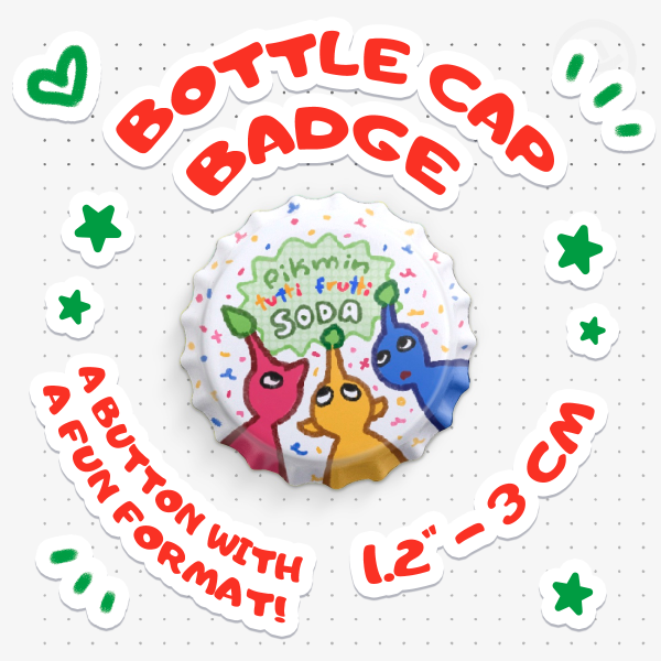 Pikmin Soda 2.0 - Bottle Cap Badge 