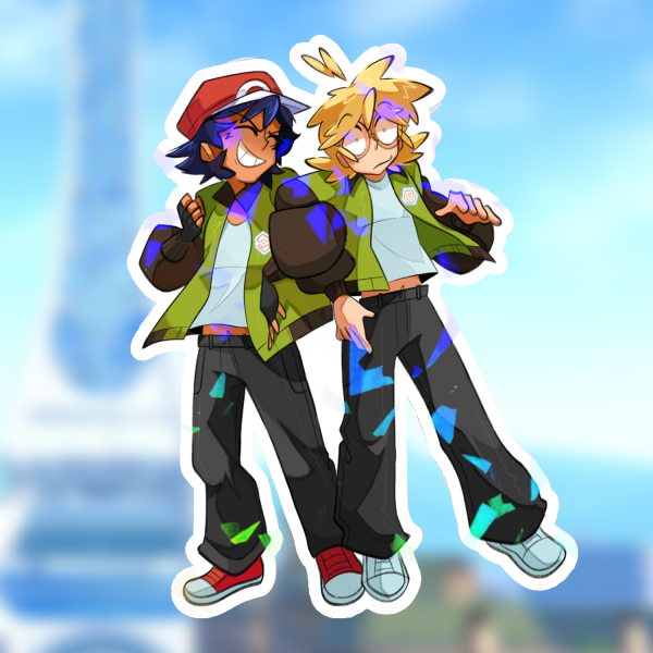 Ash + Clemont Die Cut Sticker