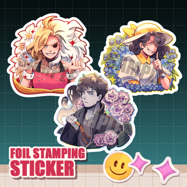 Flowers ✦ Hot Foil Stamping Die Cut Sticker Set