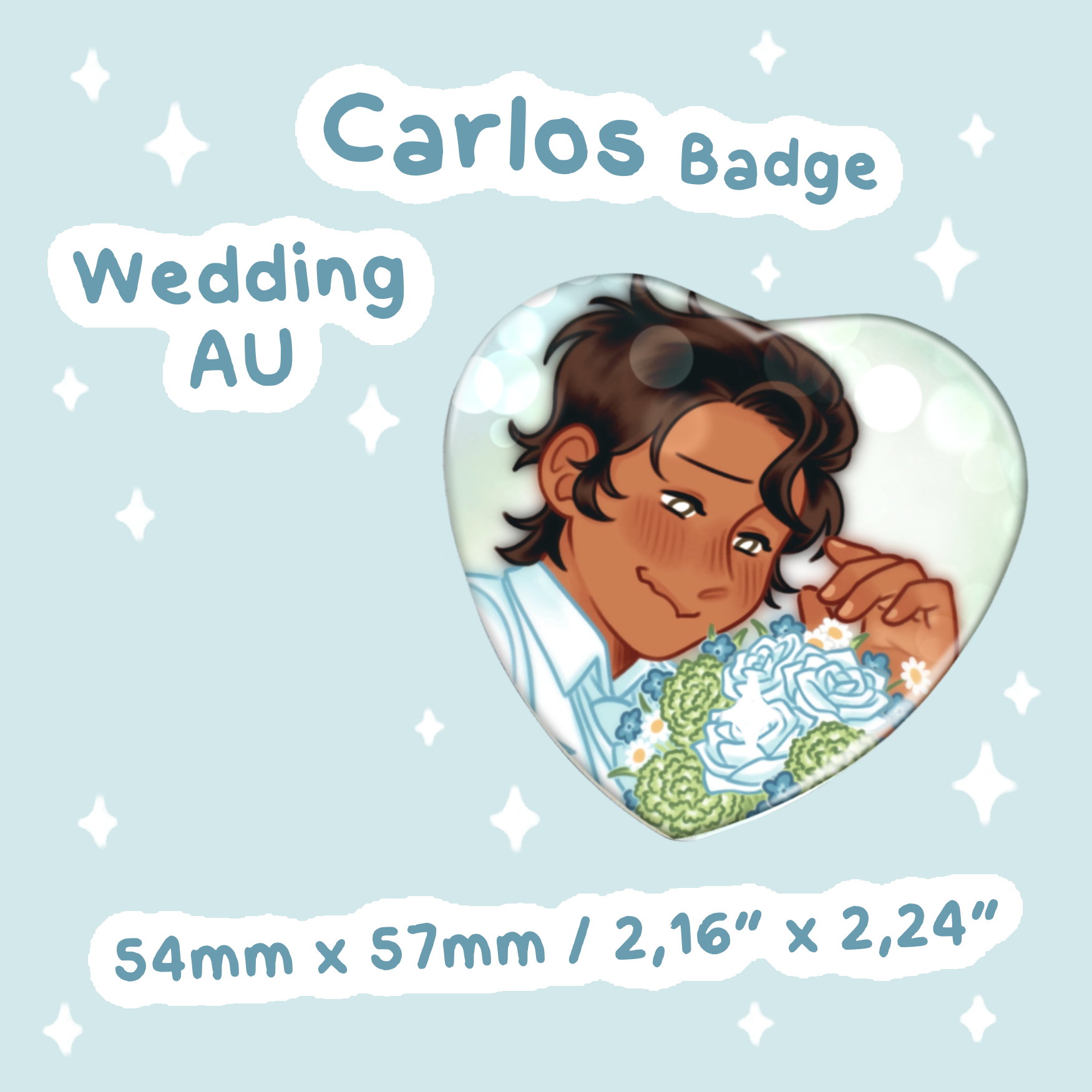 Carlos - Wedding AU - Heart Shape Badges