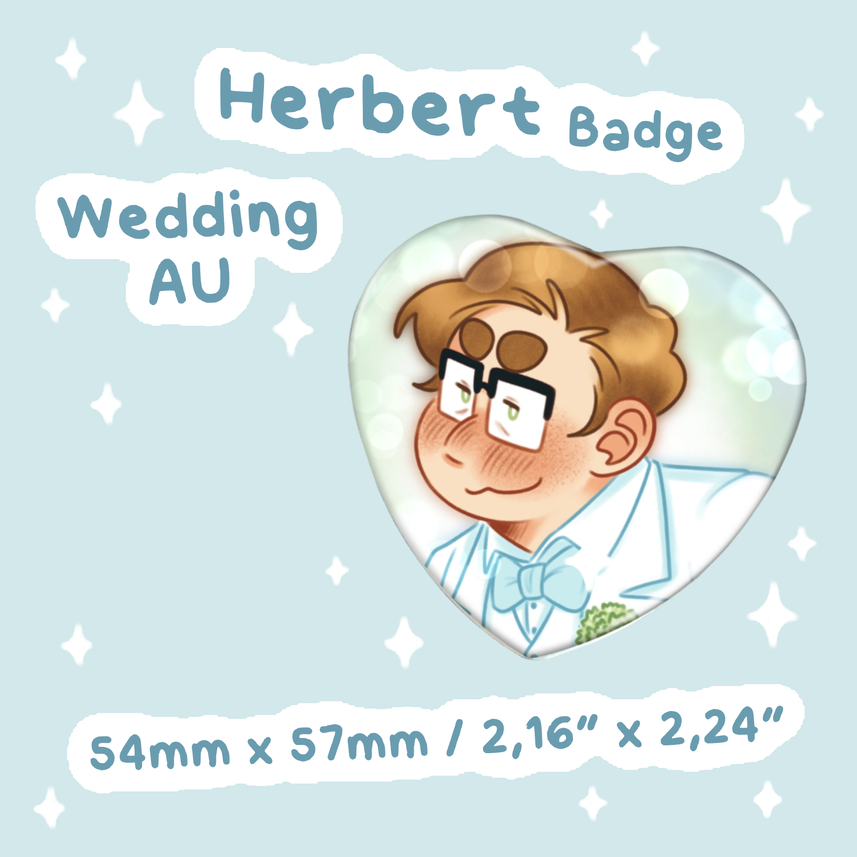 Herbert - Wedding AU - Heart Shape Badges