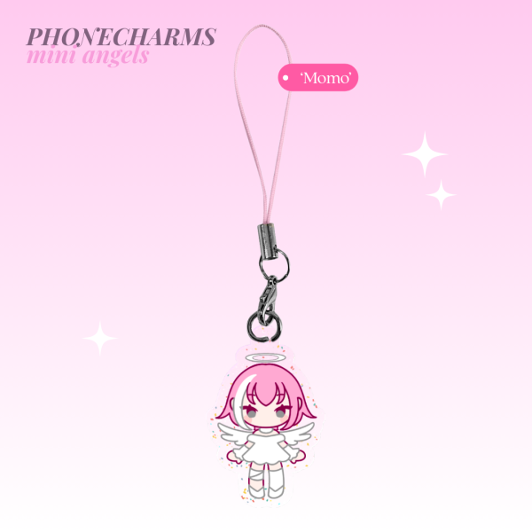 [OC] Mini Momo Glitter Acrylic Keychains