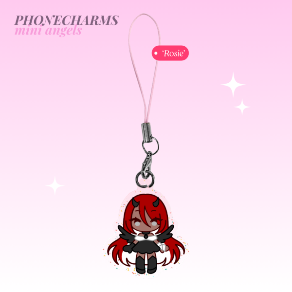 [OC] Mini Rosie Glitter Acrylic Keychains