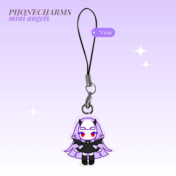 [OC] Mini Viola Glitter Acrylic Keychains