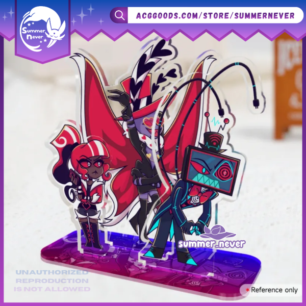 VS The Vees [Hazbin Hotel] Acrylic Standee (Vox, Valentino, Velvette)